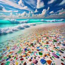 Sea Glass on a White Sandy Beach Ocean Art