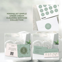 Minimalist Simple Green Cream Cleaning Services