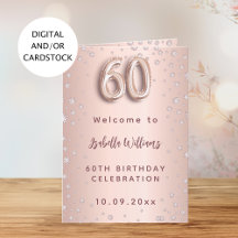 60th Birthday - rose gold sparkling diamonds