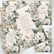 White Magnolias and Butterfly Wedding Collection