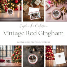 Red Vintage Gingham Pattern