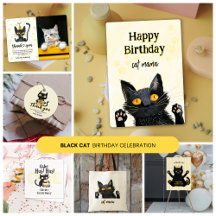 Funny Black Cat Birthday Party