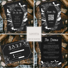 Black Moody Gothic Floral Wedding