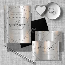 Metallic Geometric Wedding Silver