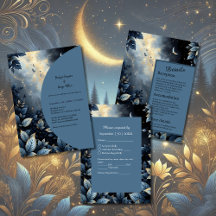 Elegant Midnight Blue & Gold Forest Wedding suite
