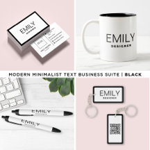 Modern Bold Text   Black Border Business Suite