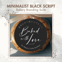 Minimalist Black Script Bakery Branding Suite