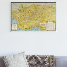 Vintage 1932 Greater Los Angeles Restored Map