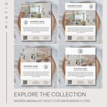 Modern Minimalist White Custom Business Flyers