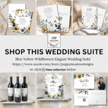 Blue Yellow Wildflowers Elegant Wedding Suite