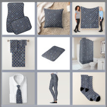 Blue and Gold Mermaid Pattern 