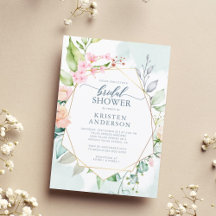 Geometric Pastel Watercolor Floral Bridal Shower