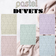 Retro Pattern Duvets in Pastels & Lime Green