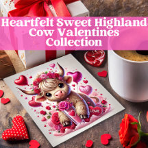 Heartfelt Sweet Highland Cow Valentines Collection