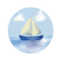 Charming Little Blue Sail Boat 