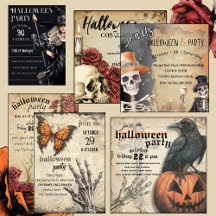 Vintage Victorian Gothic Halloween Invitations