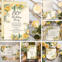 Elegant Yellow Rose Birthday Collection