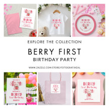 Berry First Birthday Teddy Bear & Strawberry