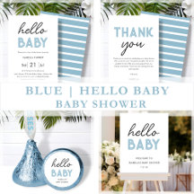 Blue Hello Baby   Baby Shower