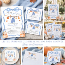 Little Pumpkin Clothesline Blue Boy Baby Shower