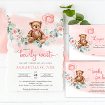 88 Tedy Bear Eucalyptus Wreath Girl Baby Shower