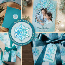 Snowflake Fantasy–Turquoise & Iridescent Ice Blue 