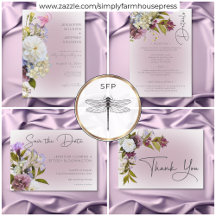 Romantic White & Purple Floral Modern Wedding