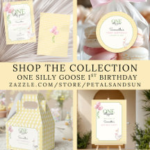 One Silly Goose Pink Balloons and Yellow Gingham