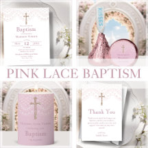 Pink Lace Baptism Collection