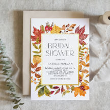 Autumn Leaves Frame Bridal Shower Collection