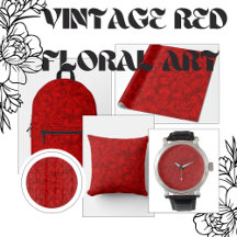 Vintage Red Floral Art 