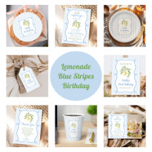 Blue Stripes Lemonade Birthday