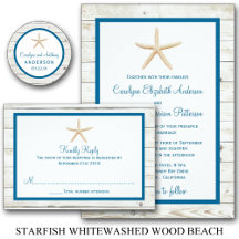 Starfish Whitewashed Wood Beach Wedding Collection