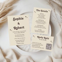 Retro Elegant Minimalist Typography Wedding 