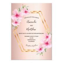 Tropical wedding - florals geometric rose gold