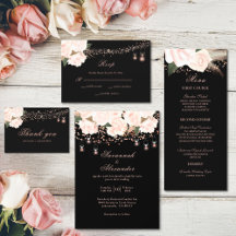 Black & Blush String Lights Wedding Collection