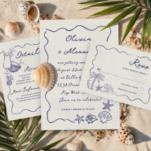 Hand Drawn Doodles Beach Wedding