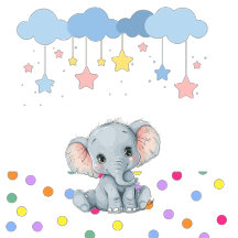 Baby Shower Party Set, Blue Elephant Party Theme