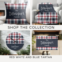 Red White and Blue Tartan Home Collection