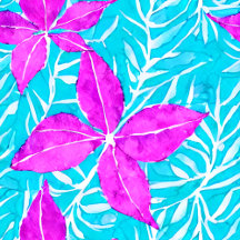 Pink and Turquoise Leafy Pattern