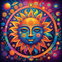 Cosmic Sun: A Psychedelic Tapestry