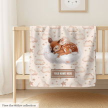 Cute boho watercolor sleeping animals blankets