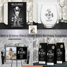 Retro Groovy Disco Silver 60th Birthday Supplies