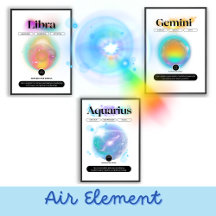 Zodiac Sign Art - Air Element 