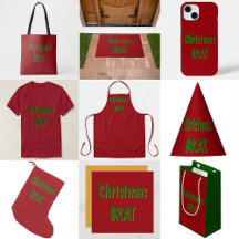 Christmas Forest Green Gold Brat On Crimson Red