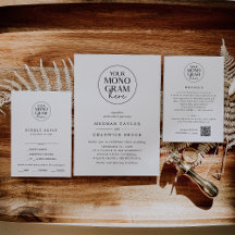 MEGHAN Simple Upload Your Monogram Wedding Suite