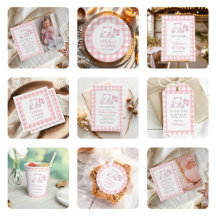 Pink Gingham Golf Girl Birthday