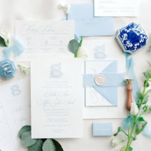 Light Blue "S" Monogram Wedding Suite