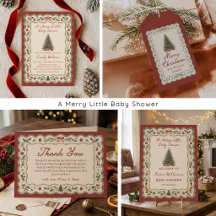 Whimsical Merry Little Christmas Baby Shower