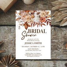 Boho fall themed bridal shower earthy desert brown